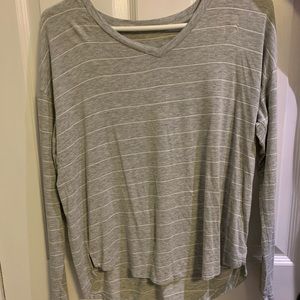 Grey striped long sleeve shirt